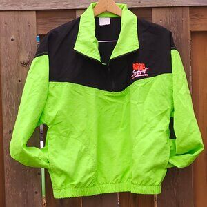 VINTAGE RETRO LABATT BLUE Sport Windbreaker Neon 1/4 Zip Pullover Unisex Medium